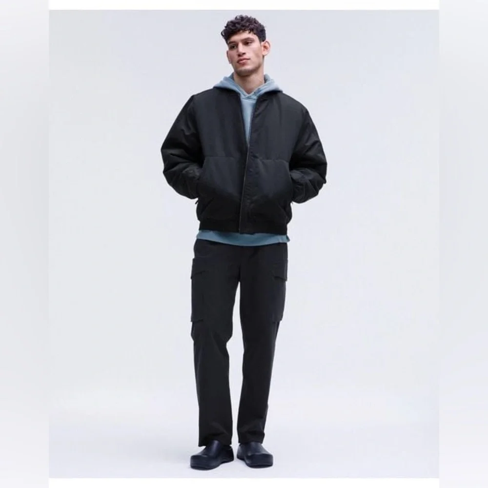 NWOT Men's black Reversible Insulated Bomber Jacket - Picture 2 of 8